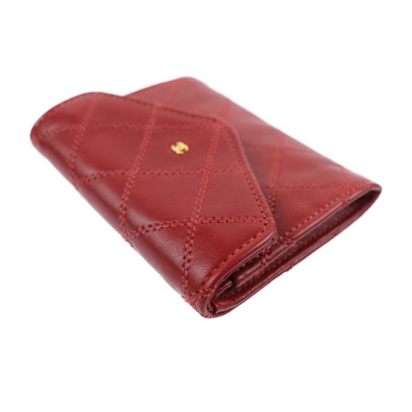 904123007054 6 Chanel Double Stitch Bicolore Coin Case Red Wallet