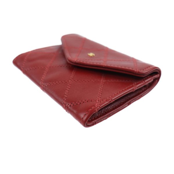 904123007054 7 Chanel Double Stitch Bicolore Coin Case Red Wallet