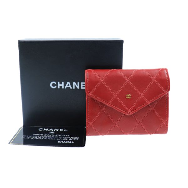 904123007054 8 Chanel Double Stitch Bicolore Coin Case Red Wallet