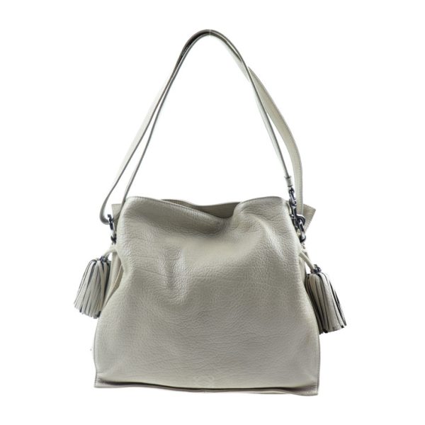 904123007060 1 Loewe Flamenco Leather Shoulder Bag Beige