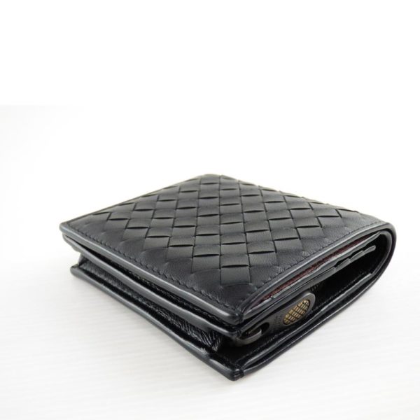 90481 3 Bottega Veneta Intrecciato Bi Fold Wallet Black