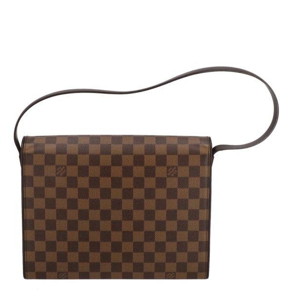 90496 2 Louis Vuitton Tribeca Carre Shoulder Bag Damier Ebene Brown