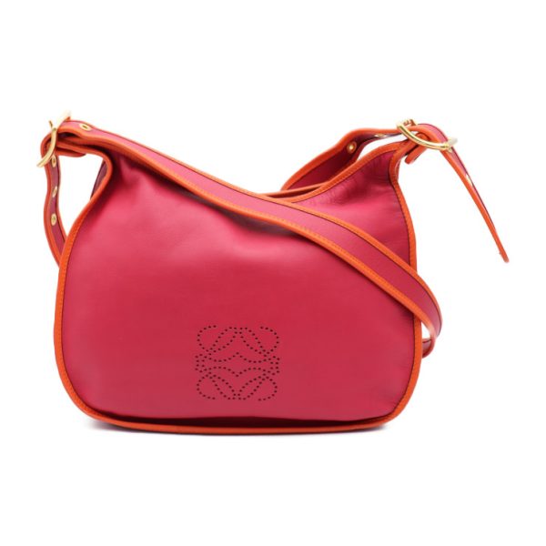 905023002027 1 Loewe Anagram Leather Shoulder Bag Pink Orange