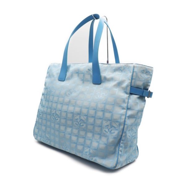 905063007080 2 Chanel Travel Line Tote Bag Nylon Light Blue