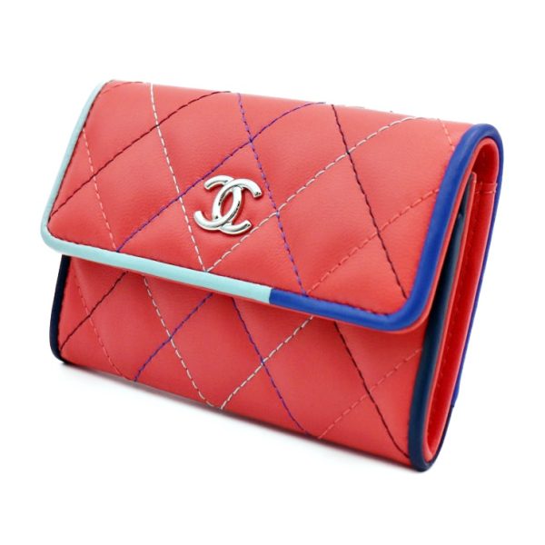 906033007078 2 Chanel Business Card Holder Coral Light Blue