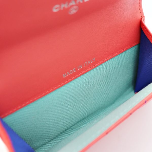 906033007078 4 Chanel Business Card Holder Coral Light Blue