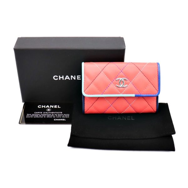 906033007078 7 Chanel Business Card Holder Coral Light Blue