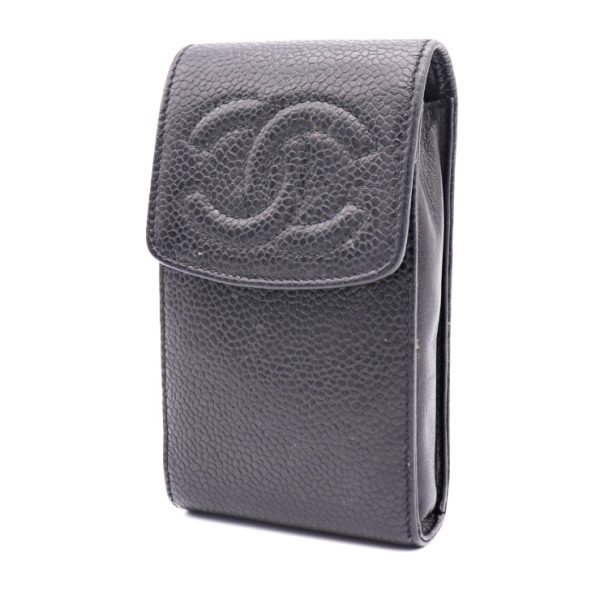 908013002033 2 Chanel Cocomark Pouch Matte Caviar Skin Black