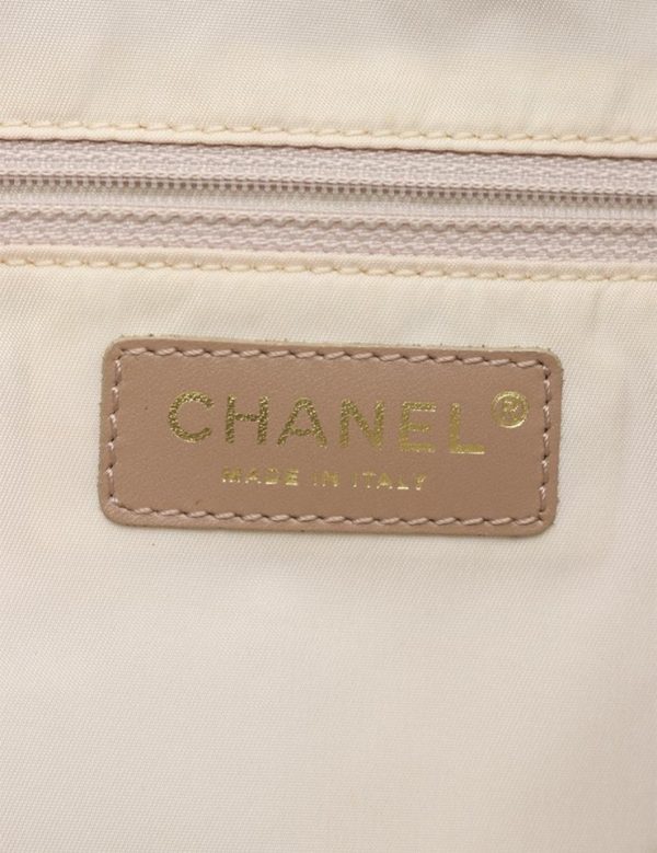 908103002060 8 Chanel Travel Line Handbag Nylon Beige Mini