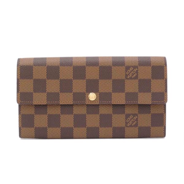 90858 1 Louis Vuitton Portefeuil Sala Damier Ebene Wallet Brown