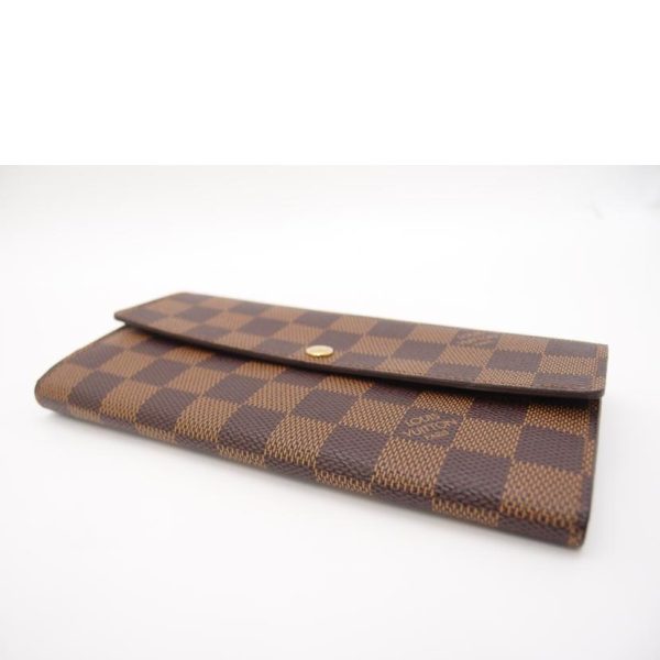 90858 3 Louis Vuitton Portefeuil Sala Damier Ebene Wallet Brown