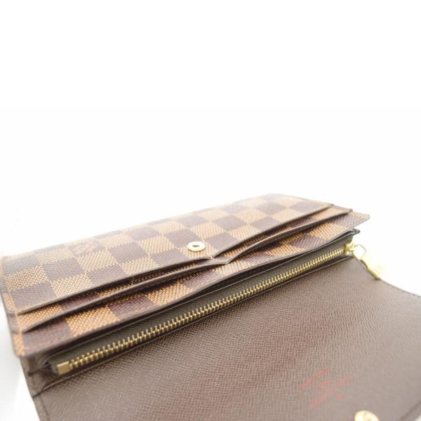 90858 6 Louis Vuitton Portefeuil Sala Damier Ebene Wallet Brown