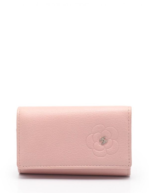 909073002061 1 Chanel Camellia 6 row Key Case Pink Accessory