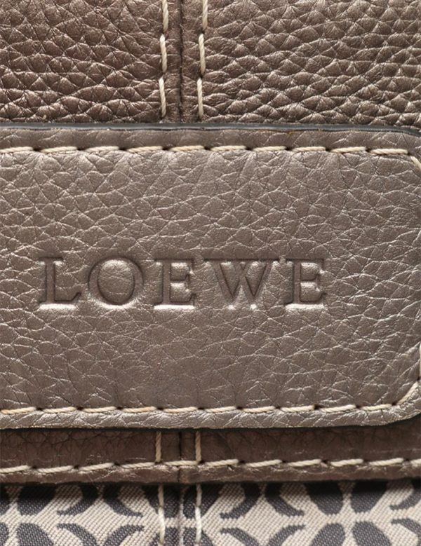 909073002078 6 Loewe New Road Line Canvas Leather Shoulder Bag Gray