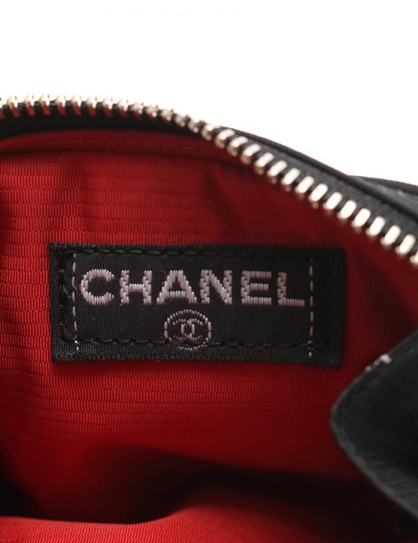 909103007131 5 Chanel Travel Line Coin Case Black Round Zipper