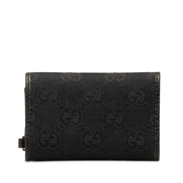 90dtzw2udwkzsa4w 3 Gucci GG Canvas Key Case 6 Rows 154184 Black Canvas Leather