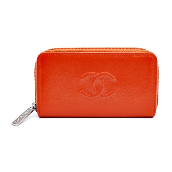 910043007221 1 Chanel Cocomark Small Round Wallet Matte Orange