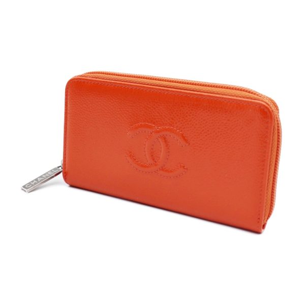 910043007221 2 Chanel Cocomark Small Round Wallet Matte Orange