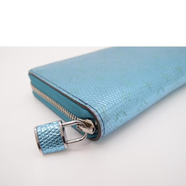 91008 6 Louis Vuitton Zippy Wallet Metalized Blue Wallet