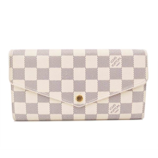 91084 1 Louis Vuitton New Portefeuille Sala Damier Azur Wallet White