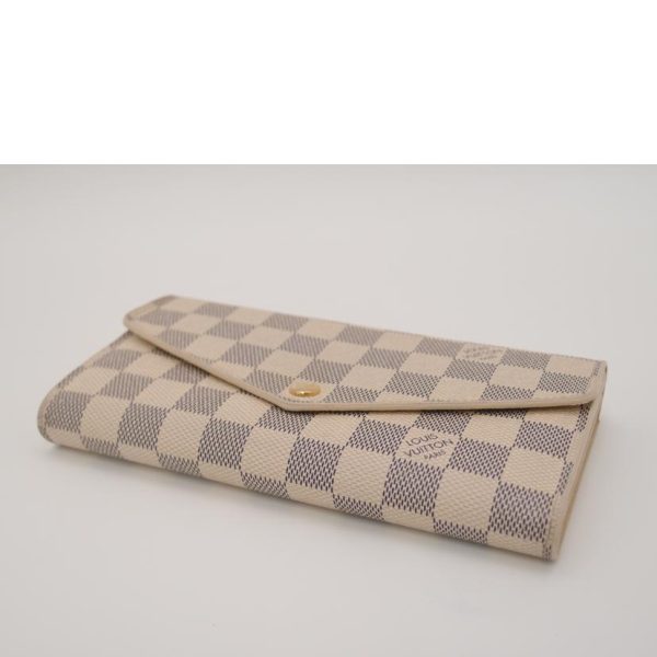 91084 3 Louis Vuitton New Portefeuille Sala Damier Azur Wallet White