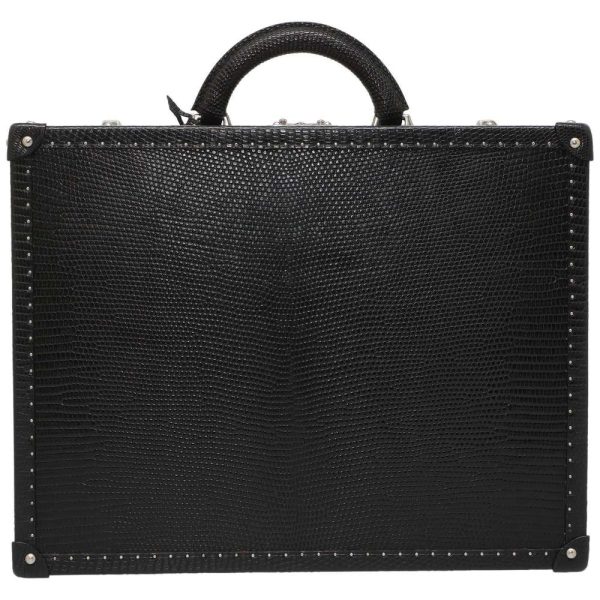 9110366 03 Louis Vuitton President Business Bag Lizard Black