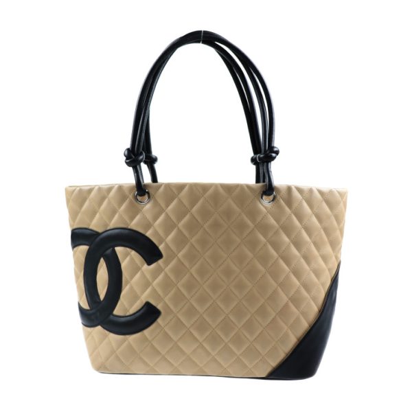 911123007159 1 Chanel Cambon Line Coco Mark Shoulder Beige Black