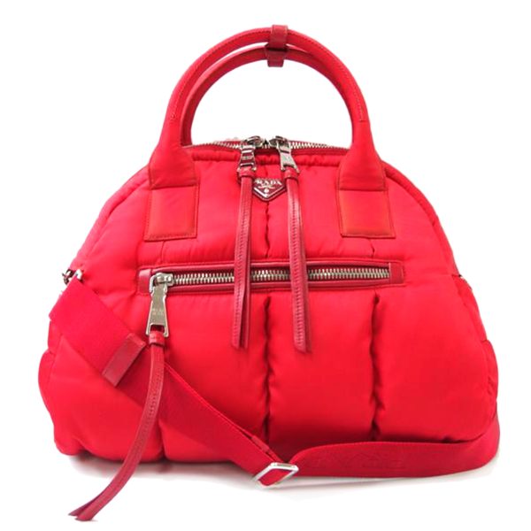 91140 1 Prada Tessuto Bomber 2WAY Bag Red