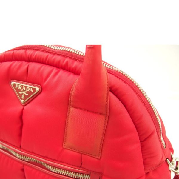 91140 6 Prada Tessuto Bomber 2WAY Bag Red