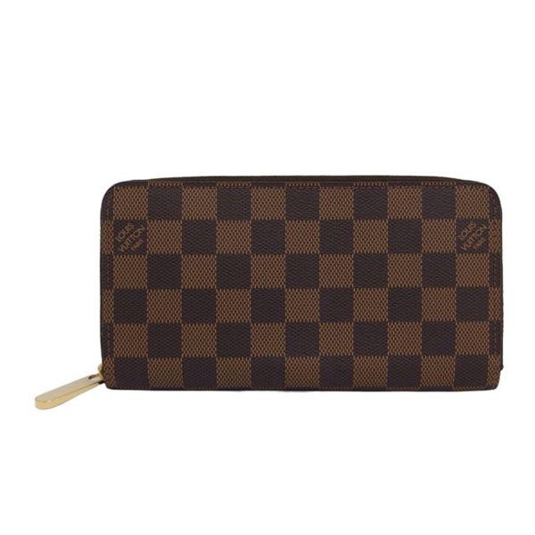 91152 1 Louis Vuitton Zippy Wallet Damier Ebene Brown