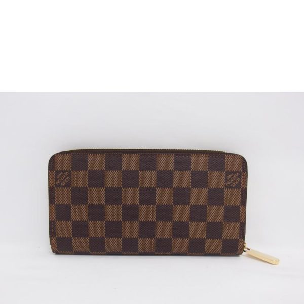 91152 2 Louis Vuitton Zippy Wallet Damier Ebene Brown