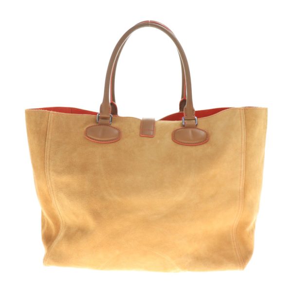 912113002109 3 Loewe Leo Suede Tote Bag Brown Orange