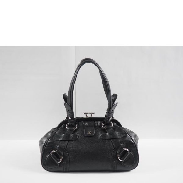 91290 2 Celine Gama Mouth Handbag Bag Black