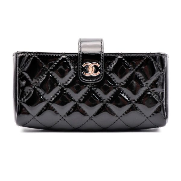 913023007137 1 Chanel Matelasse Pouch Patent Black Multi Case