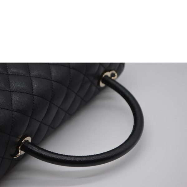 91314 4 Chanel Matelassé Caviar Skin Coco Handbag 29 Noir