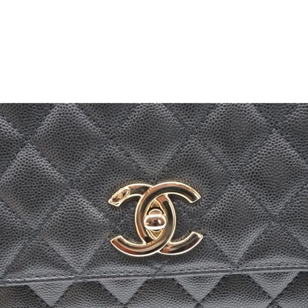 91314 8 Chanel Matelassé Caviar Skin Coco Handbag 29 Noir