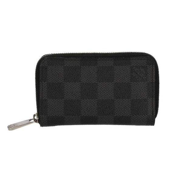 91340 1 Louis Vuitton Zippy Coin Purse Damier Graphite Wallet Bag Black