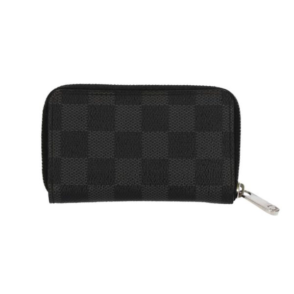 91340 2 Louis Vuitton Zippy Coin Purse Damier Graphite Wallet Bag Black