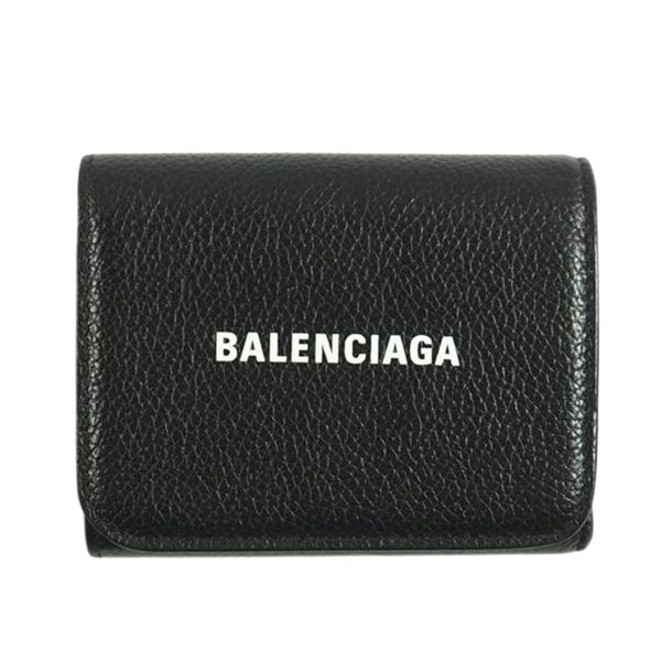 91382 1 Balenciaga Tri Fold Recompact Wallet Black