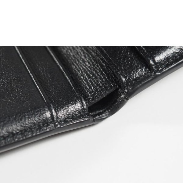 91382 10 Balenciaga Tri Fold Leather Solid Wallet Black