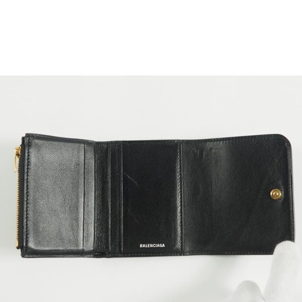 91382 4 Balenciaga Tri Fold Recompact Wallet Black