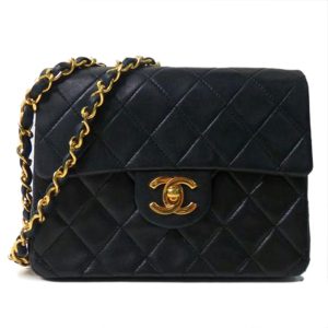 91461 1 CHANEL Handbag Coco Mark Python Metallic Bronze