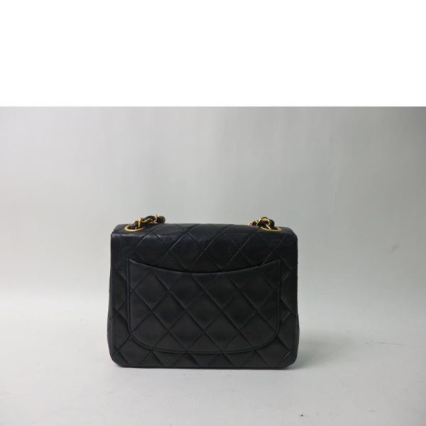 91461 2 Chanel Mini Matelasse Chain Shoulder Bag Lambskin Black