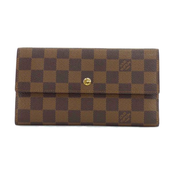 91497 1 Louis Vuitton Portefeuil International Wallet Damier Ebene Brown