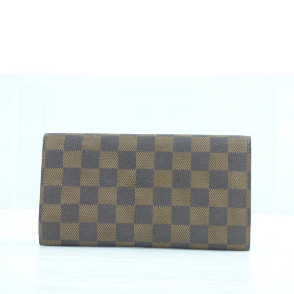 91497 2 Louis Vuitton Portefeuil International Wallet Damier Ebene Brown