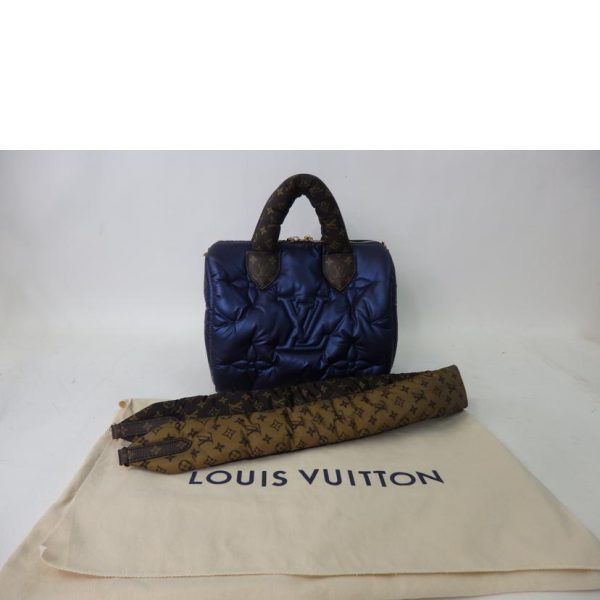 91659 9 Louis Vuitton Speedy Bandouliere Pillow Metallic Shoulder Bag Silver