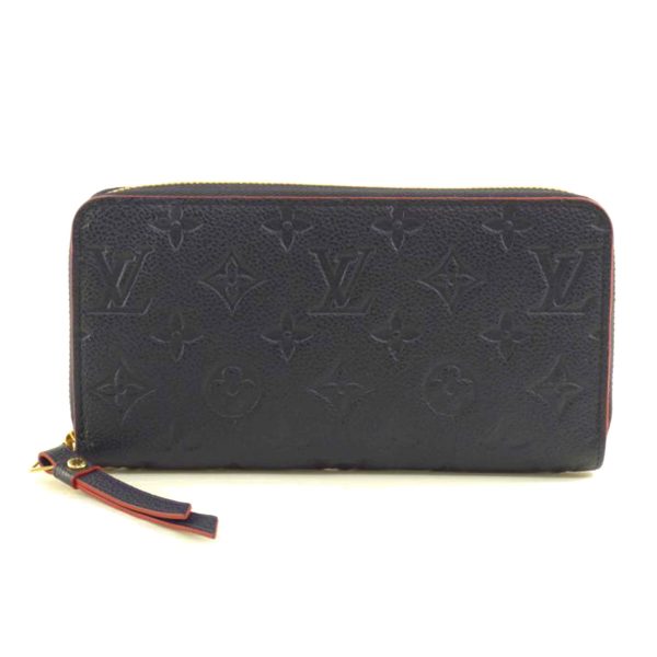 91695 1 Louis Vuitton Zippy Wallet Monogram Empreinte Marine Rouge