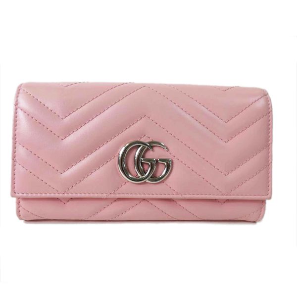 91901 1 Gucci GG Marmont Continental Wallet Pink