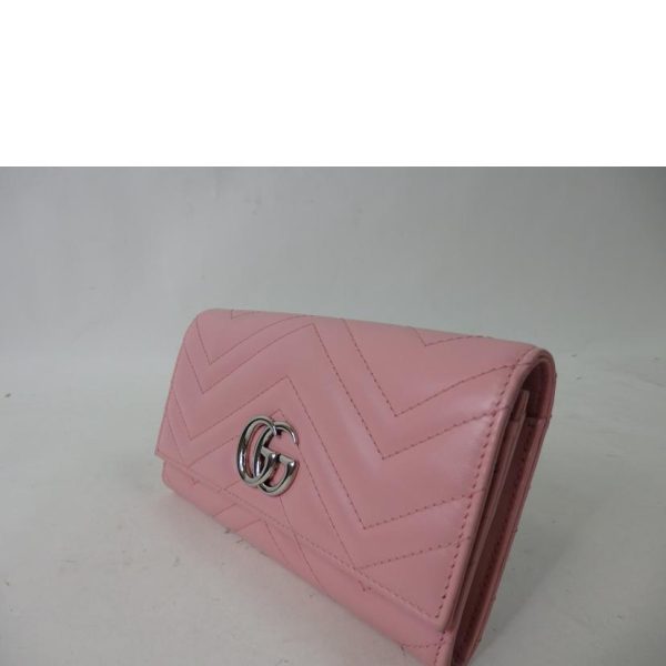 91901 3 Gucci GG Marmont Continental Wallet Pink