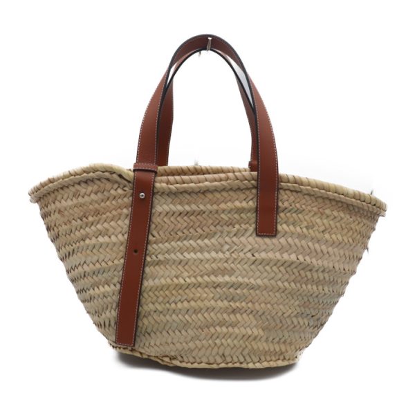 919063007269 3 Loewe Raffia Leather Basket Bag Beige Brown